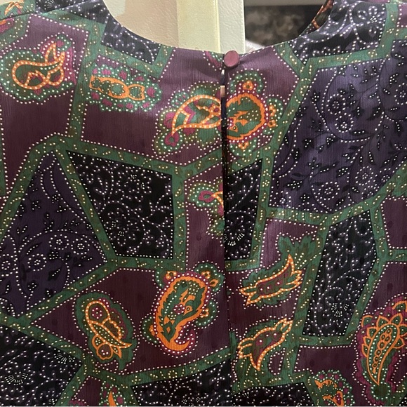 💫D’Allaird’s Vtg 70’s Women’s Abstract Padded Short Sleeves Blouse Rare FIND - Picture 7 of 8